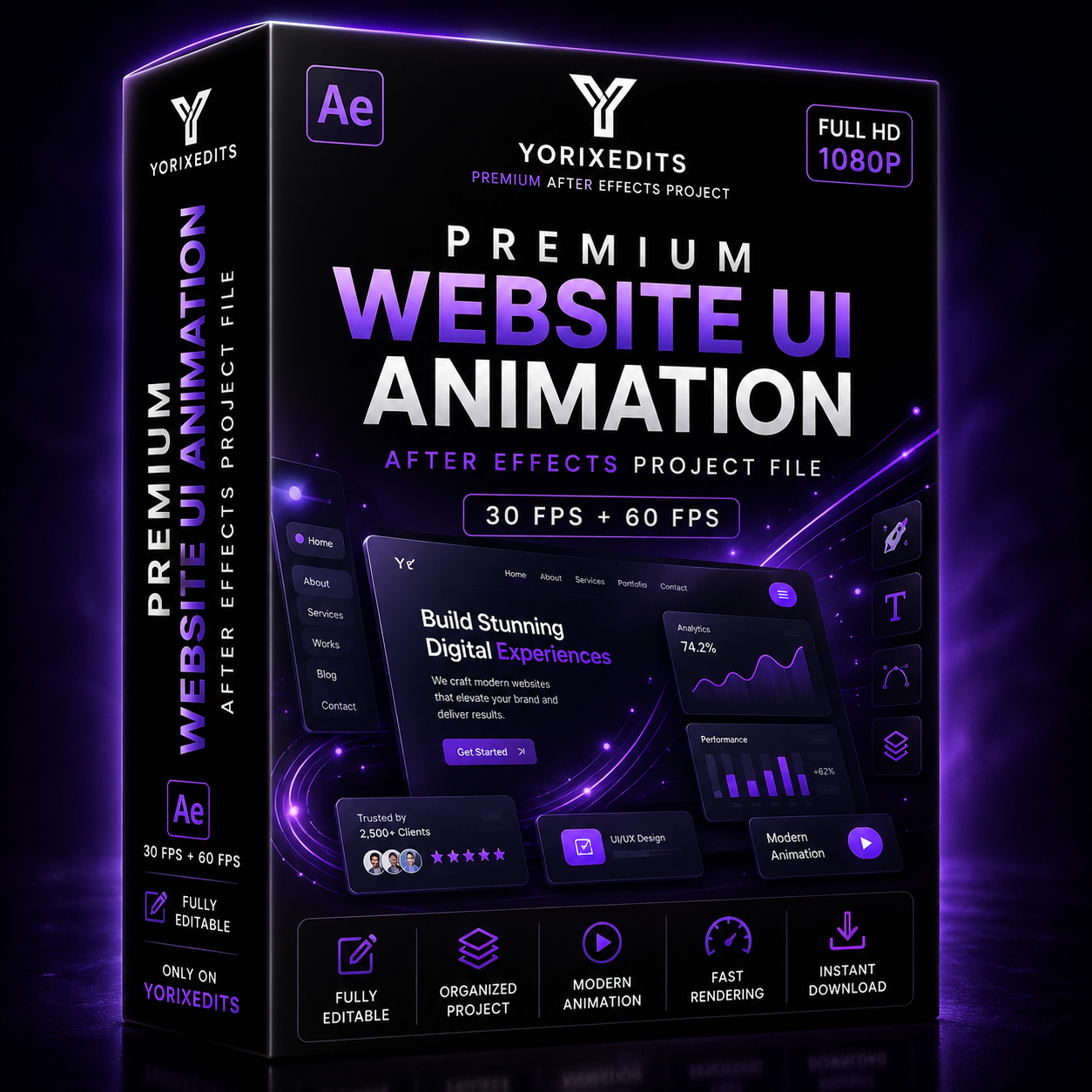 Yorixedits Modern Website Animation After Effects Project File Cover