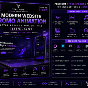 Modern Website Promo Animation | After Effects Project File | Premium Video Editing | Yorixedits