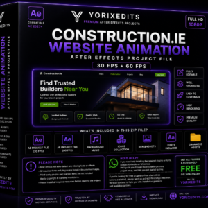 Construction.ie Website Animation | After Effects Project File | Premium UI Animation | Yorixedits