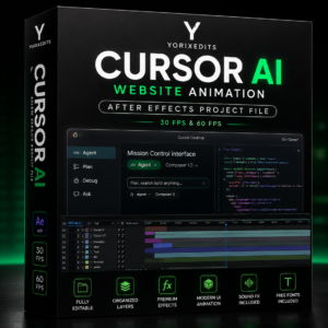 Cursor AI Website Animation After Effects Project File | Modern SaaS UI Animation | Yorixedits