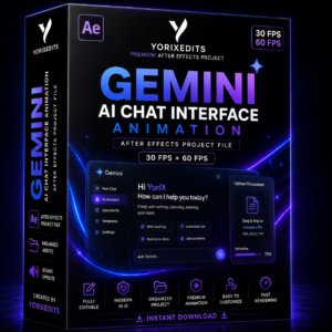 Gemini AI Chat Interface Animation After Effects Project File | Yorixedits Premium Motion Graphics Template