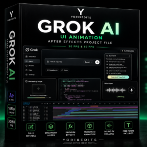 Grok AI Interface Animation After Effects Project File for Adobe After Effects by Yorixedits