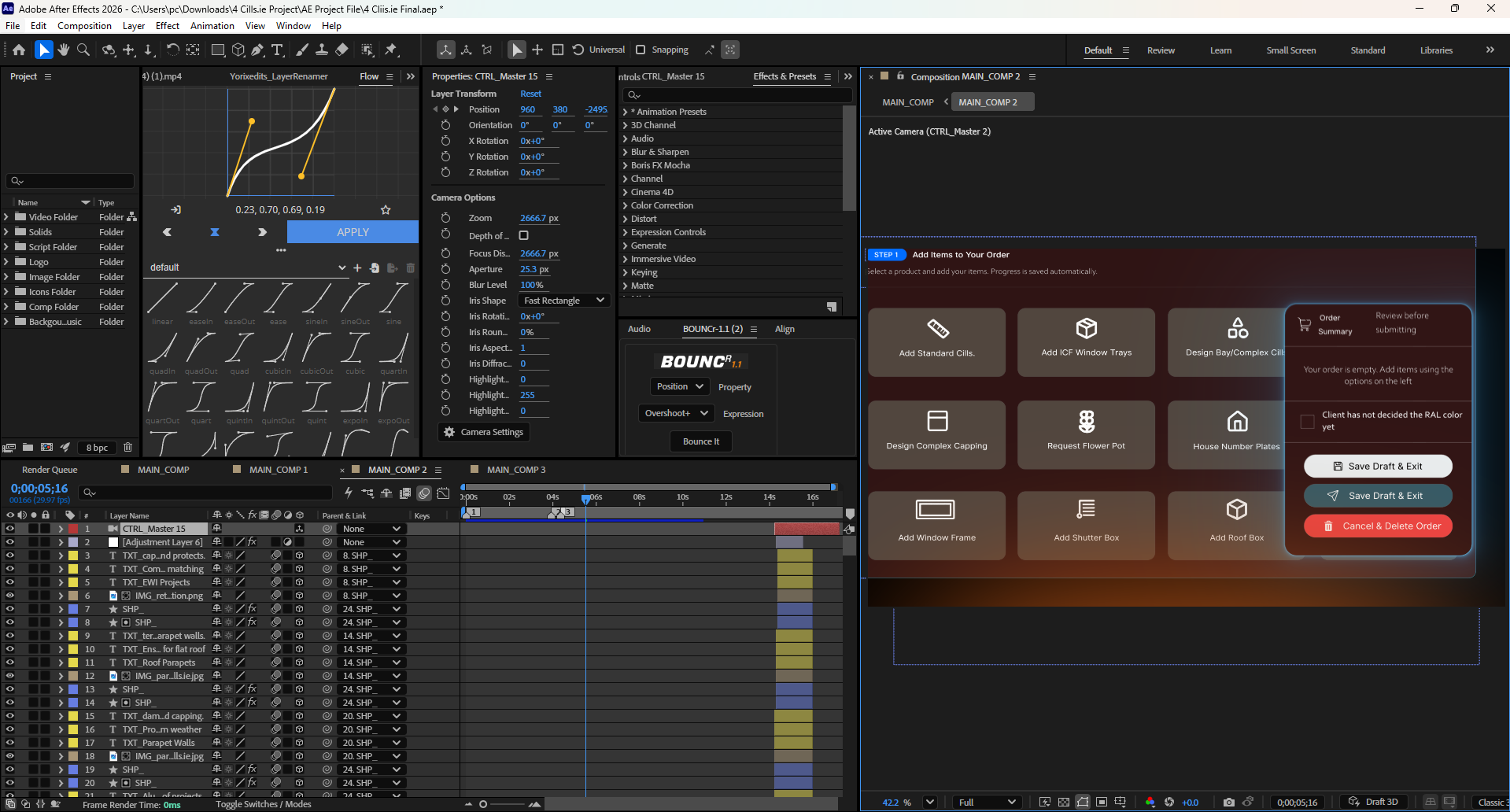 Yorixedits After Effects Project Timeline Preview for Website UI Animation
