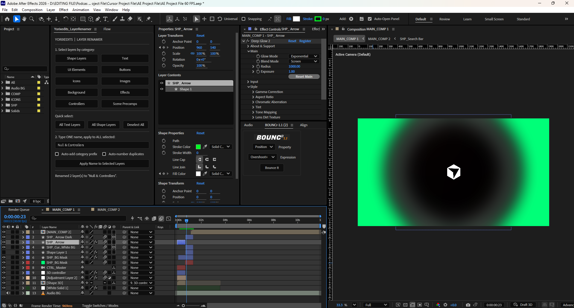 Cursor AI logo intro animation in Adobe After Effects