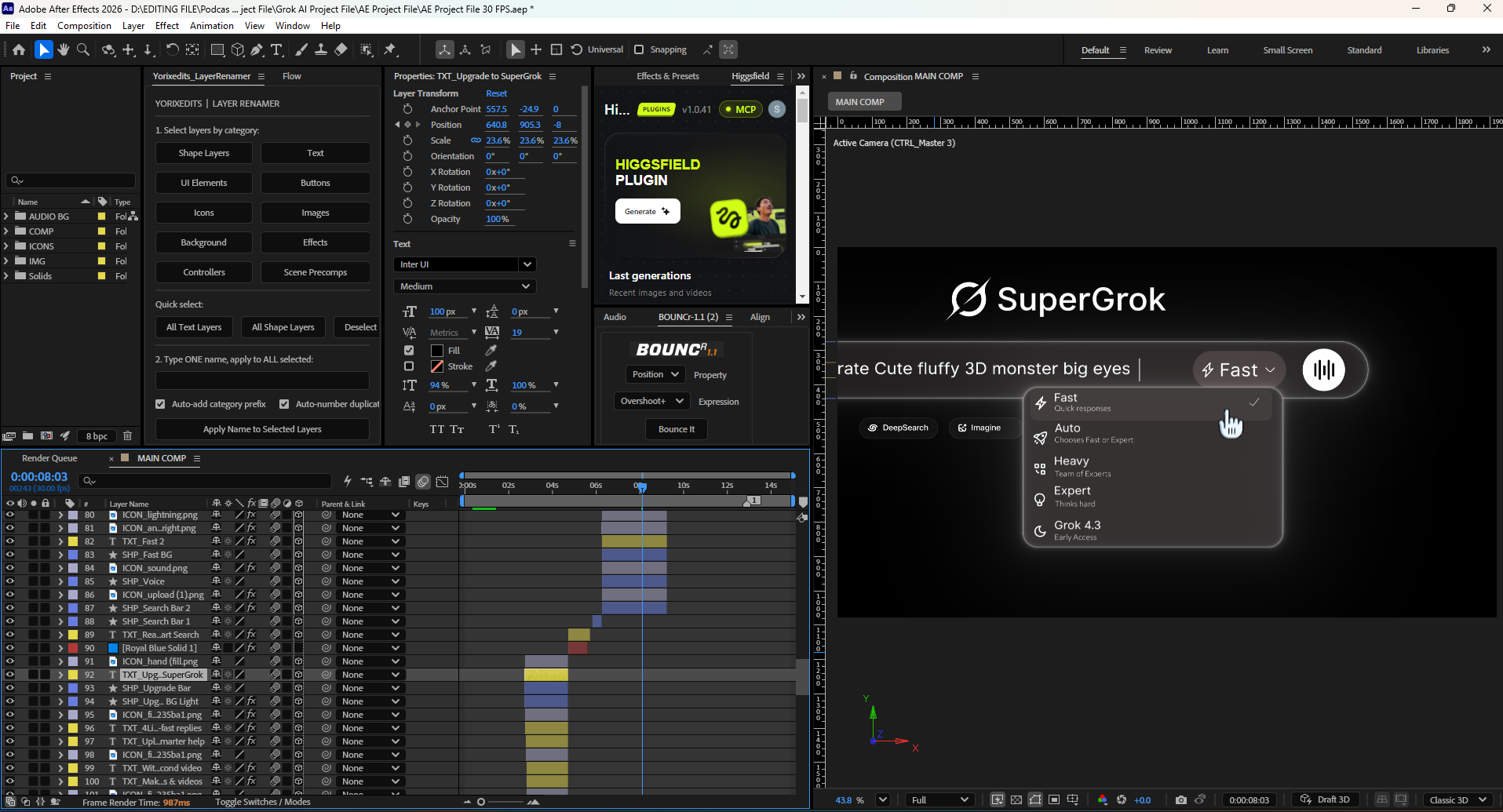 Grok AI Prompt Interface Animation After Effects Template | Yorixedits